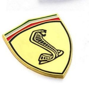 Ford Mustang Cobra Metal Emblem Badge Golden